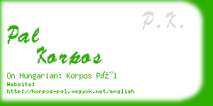 pal korpos business card